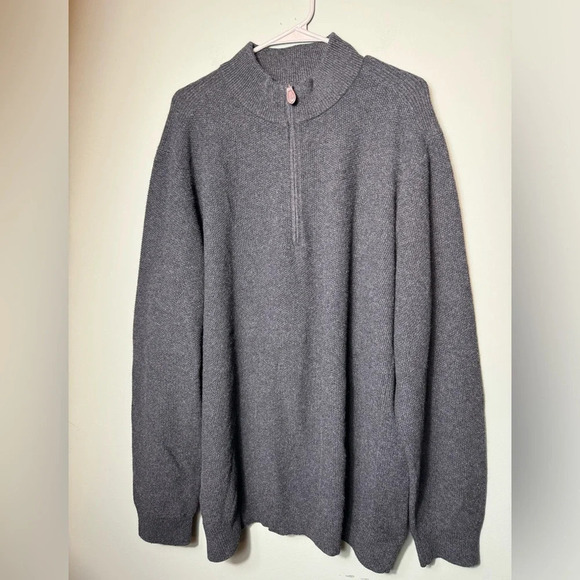 Vineyard Vines‎ Men’s Charcoal Gray Quarter Zip Sweater 100% Cashmere Size XXL - Picture 1 of 7